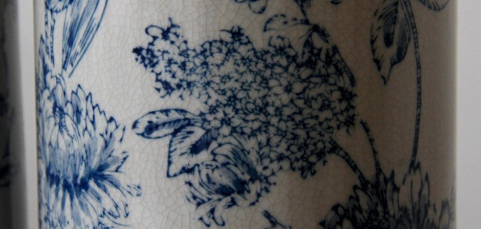 Вазы blue and white ornament Комплект из 2-х Вазы blue and white ornament Комплект из 2-х - Loft-Concept в Рязани