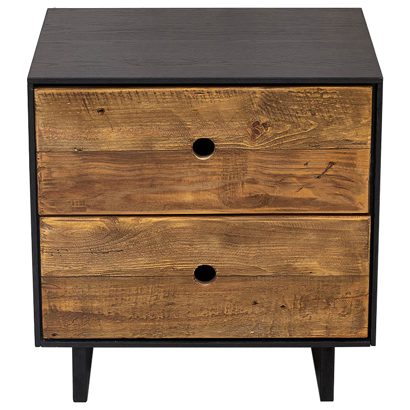 Тумбочка с 2-мя ящиками Russell Nightstand Коричневый Древесина Тумбочка с 2-мя ящиками Russell Nightstand Коричневый Древесина в Рязани | Loft Concept