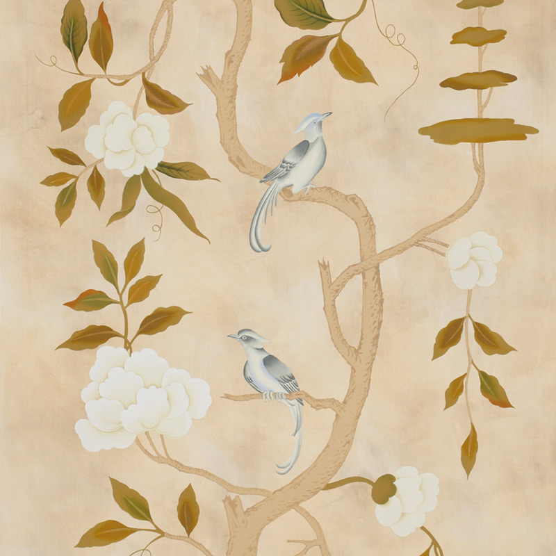 Обои ручная роспись Gustavian Tree of Life Special Colourway on Edo custom white painted silk Обои ручная роспись Gustavian Tree of Life Special Colourway on Edo custom white painted silk в Рязани | Loft Concept