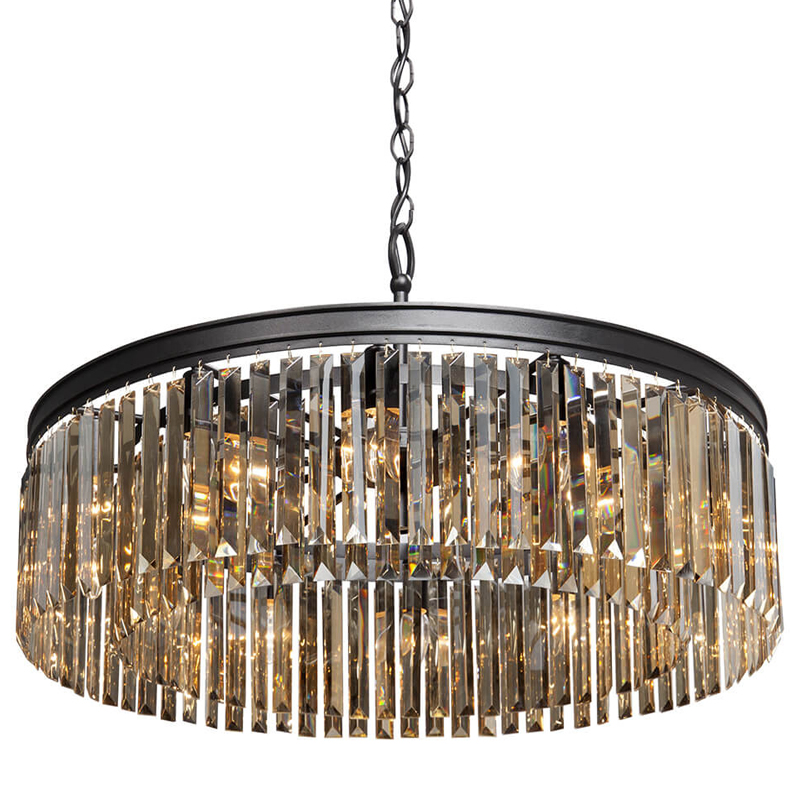 Люстра RH Rhys Amber GLASS Prism Round Chandelier Янтарное стекло 80 Черный матовый Прозрачное Стекло Люстра RH Rhys Amber GLASS Prism Round Chandelier Янтарное стекло 80 Черный матовый Прозрачное Стекло в Рязани | Loft Concept