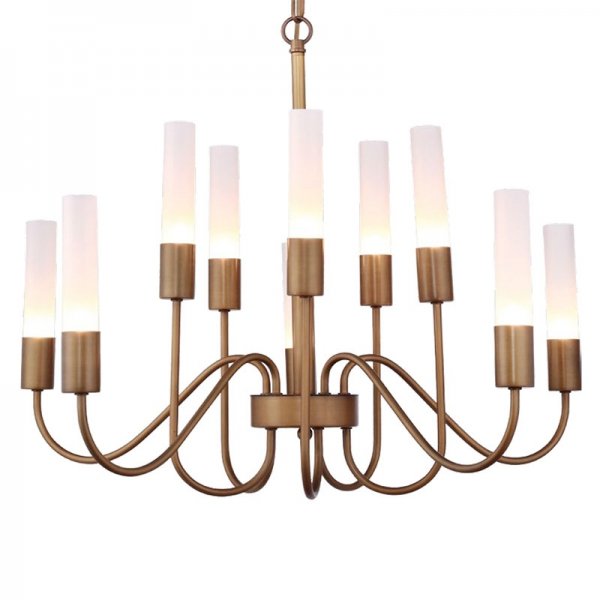 Люстра Loft Tube Chandelier 10 Темная бронза винтаж Люстра Loft Tube Chandelier 10 Темная бронза винтаж в Рязани | Loft Concept