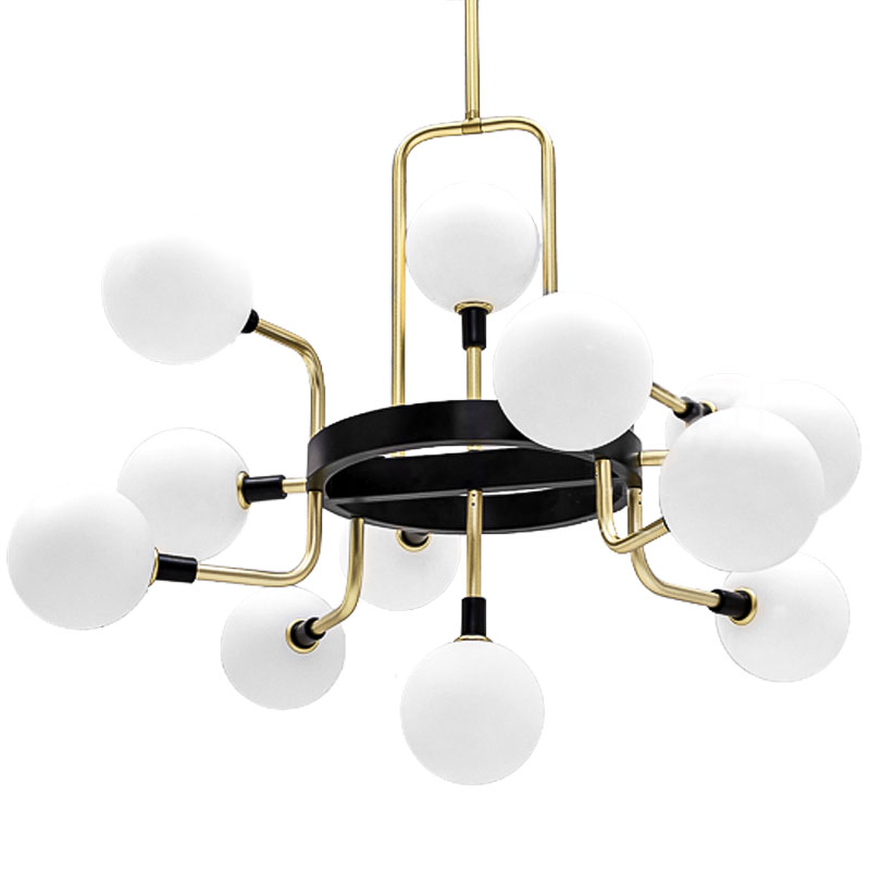 Люстра TECH Lighting Viaggio Chandelier 12 Черный Белый Глянцевое золото Люстра TECH Lighting Viaggio Chandelier 12 Черный Белый Глянцевое золото в Рязани | Loft Concept