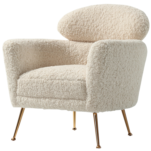 Кресло Milk Boucle Chair Молочный Золотой в Рязани | Loft Concept 