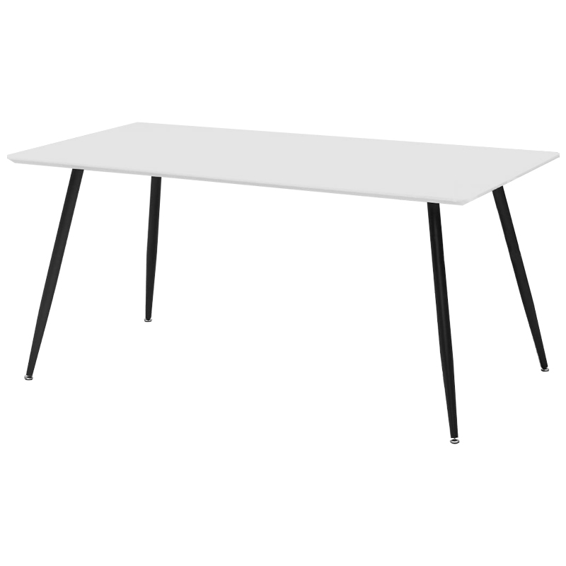 Обеденный стол с белой прямоугольной столешницей Rosio Dinner Table Белый Черный Обеденный стол с белой прямоугольной столешницей Rosio Dinner Table Белый Черный в Рязани | Loft Concept