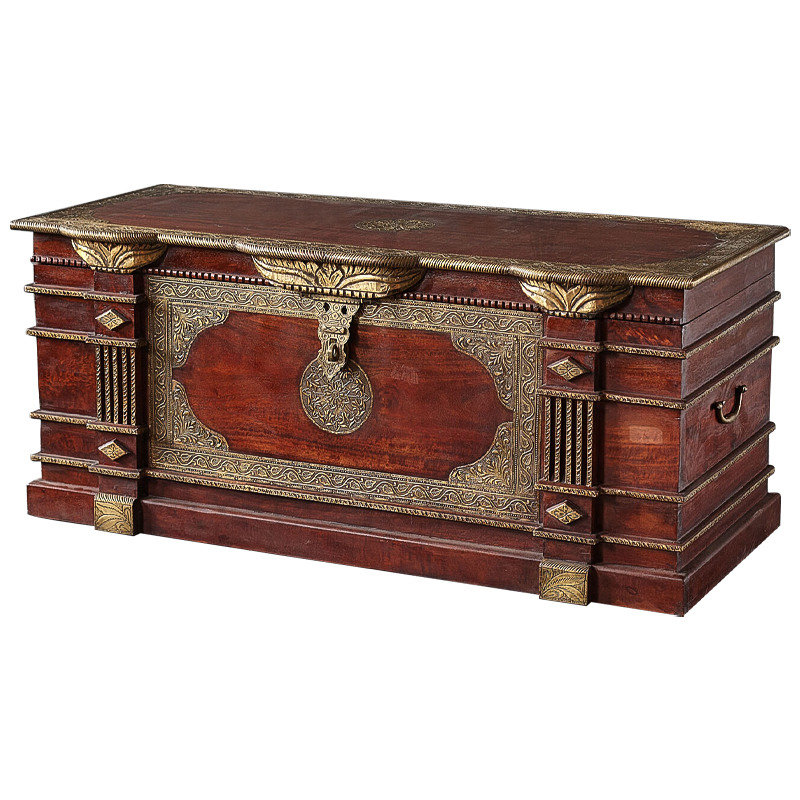 Сундук с латунной чеканкой Tejas Indian Inlaid Chest Коричневый Латунь Сундук с латунной чеканкой Tejas Indian Inlaid Chest Коричневый Латунь в Рязани | Loft Concept