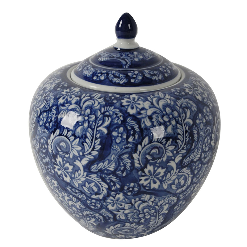 Ваза White and Blue Pattern Vase Белый Синий Ваза White and Blue Pattern Vase Белый Синий в Рязани | Loft Concept