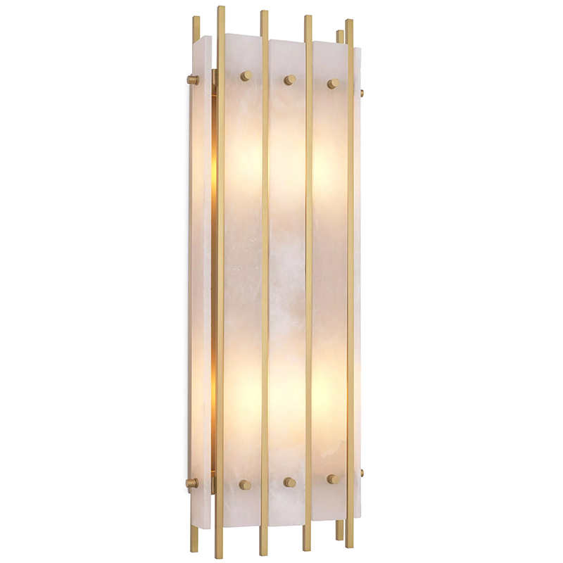 Бра Eichholtz Wall Lamp Sparks L Alabaster Латунь Бежевый Белый Мрамор Bianco Бра Eichholtz Wall Lamp Sparks L Alabaster Латунь Бежевый Белый Мрамор Bianco в Рязани | Loft Concept