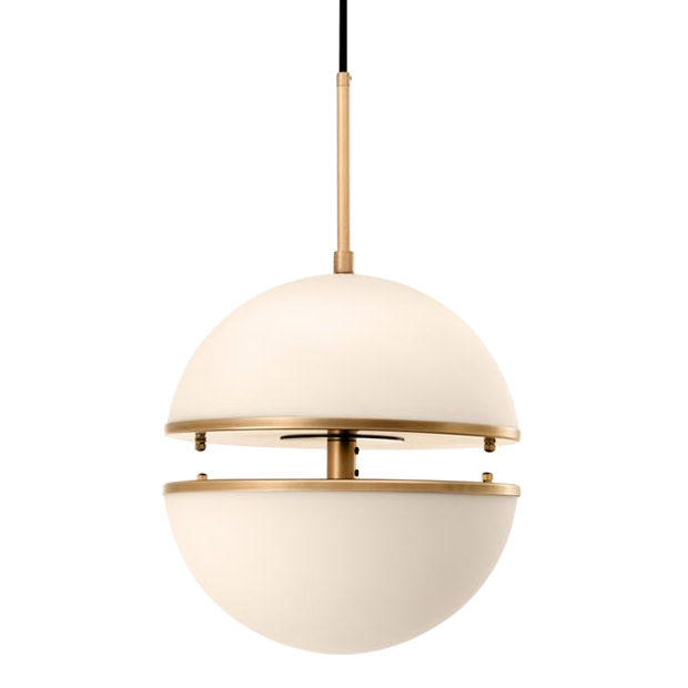 Люстра Hanging Lamp Spiridon Single Латунь Античная полированная Белый в Рязани | Loft Concept 