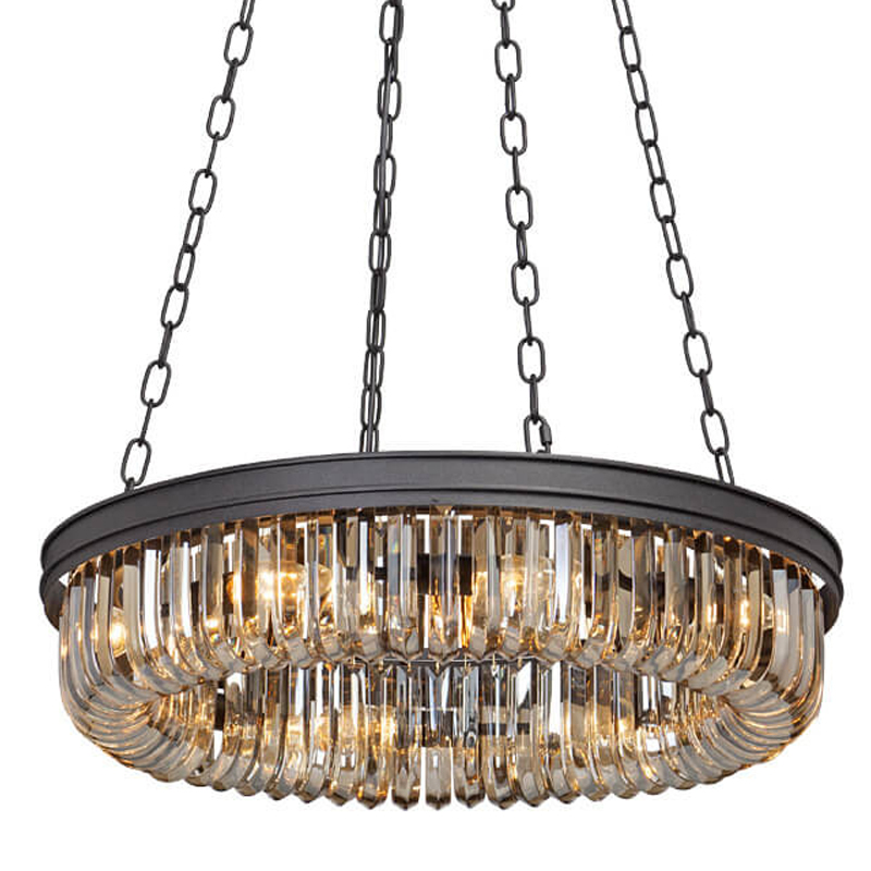 Люстра Retro Frozen Amber Glass Chandelier D 62 Черный Люстра Retro Frozen Amber Glass Chandelier D 62 Черный в Рязани | Loft Concept