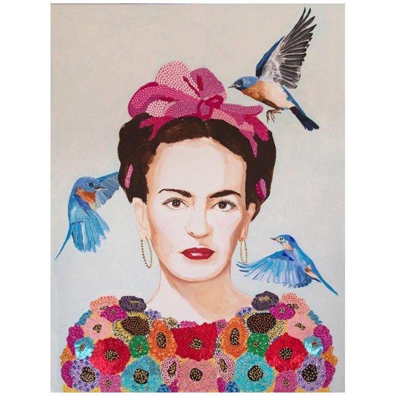 Картина “Frida with Bedazzled Flower Dress and Three Blue Birds” Мульти Картина “Frida with Bedazzled Flower Dress and Three Blue Birds” Мульти в Рязани | Loft Concept