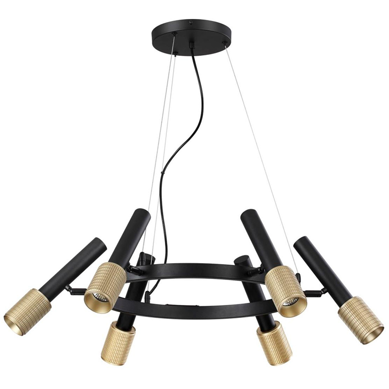 Люстра Eneko Round Chandelier Черный Золотой Люстра Eneko Round Chandelier Черный Золотой в Рязани | Loft Concept