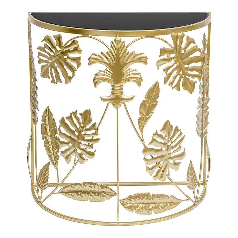 Консоль Tropical Gold Leaves Console Золотой Черный Консоль Tropical Gold Leaves Console Золотой Черный в Рязани | Loft Concept