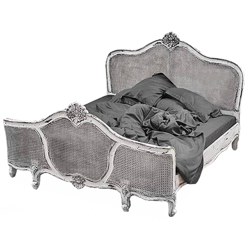 Кровать Wicker Bed White Белый винтажная патина Кровать Wicker Bed White Белый винтажная патина в Рязани | Loft Concept