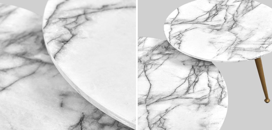 Комплект из двух столов Marble & Brass Комплект из двух столов Marble & Brass - Loft-Concept в Рязани