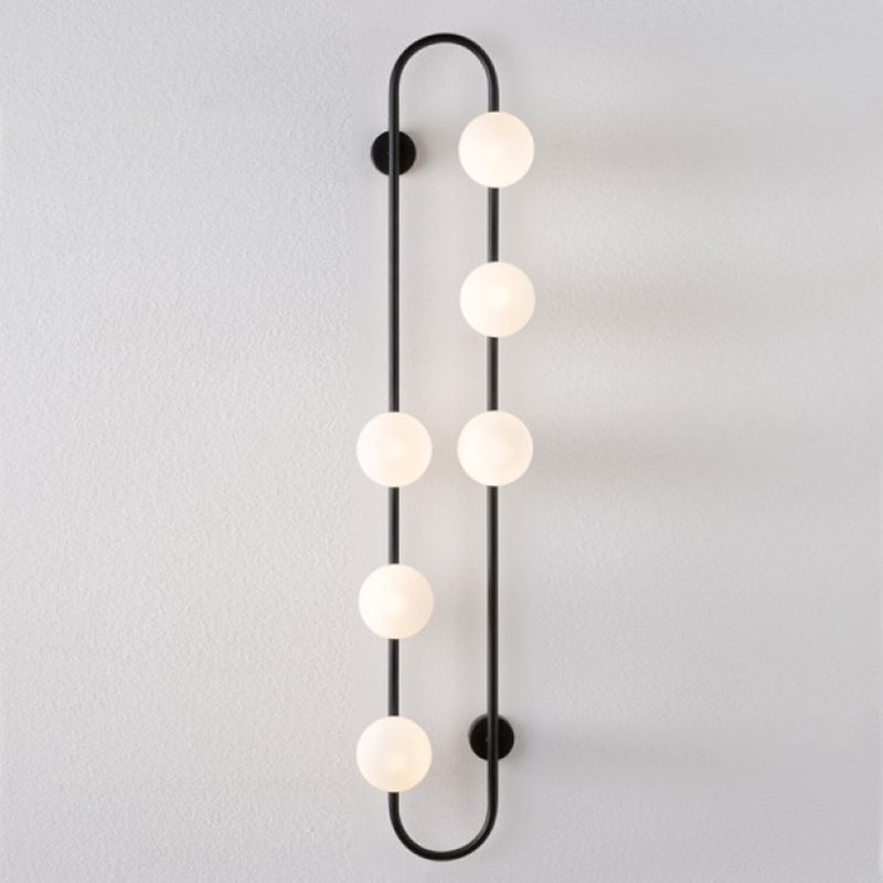 Бра HOOP WALL Lamp Black 6 Черный Белый Бра HOOP WALL Lamp Black 6 Черный Белый в Рязани | Loft Concept