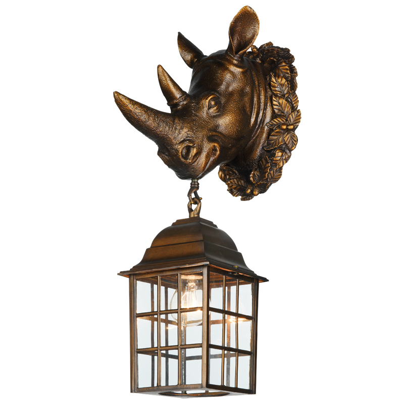 Уличный светильник Rhinoceros Lantern Темная бронза Прозрачное Стекло Уличный светильник Rhinoceros Lantern Темная бронза Прозрачное Стекло в Рязани | Loft Concept
