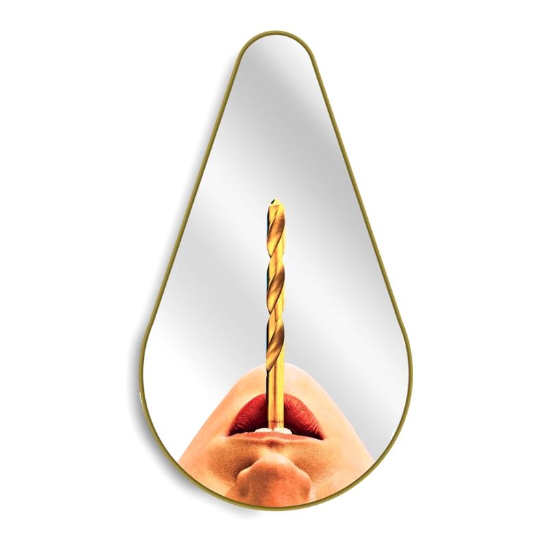 Зеркало Seletti Pear Drill Золотой Зеркало Seletti Pear Drill Золотой в Рязани | Loft Concept