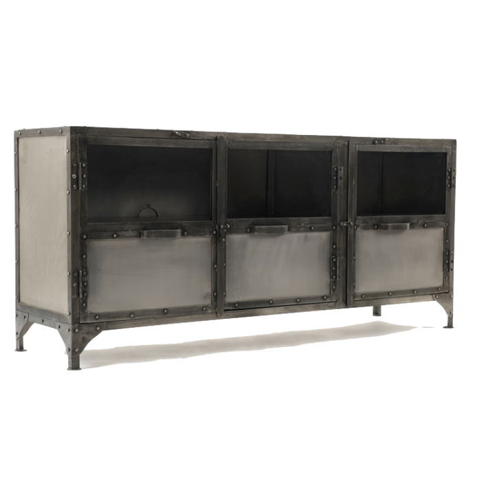 Комод металлический Industrial Steampunk Nickel 3 Door Сoncole Комод металлический Industrial Steampunk Nickel 3 Door Сoncole в Рязани | Loft Concept