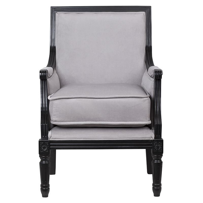Кресло Harry Armchair black and grey velour Серый Черный Кресло Harry Armchair black and grey velour Серый Черный в Рязани | Loft Concept