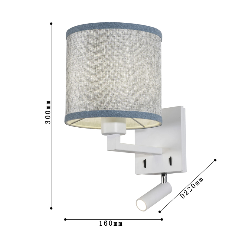 Бра с абажуром и поворотным спотом Trumpet Lamp White Бра с абажуром и поворотным спотом Trumpet Lamp White в Рязани