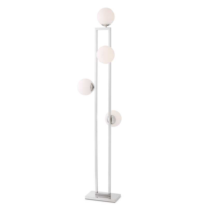 Торшер Eichholtz Floor Lamp Pascal Nickel Никель Белый Торшер Eichholtz Floor Lamp Pascal Nickel Никель Белый в Рязани | Loft Concept
