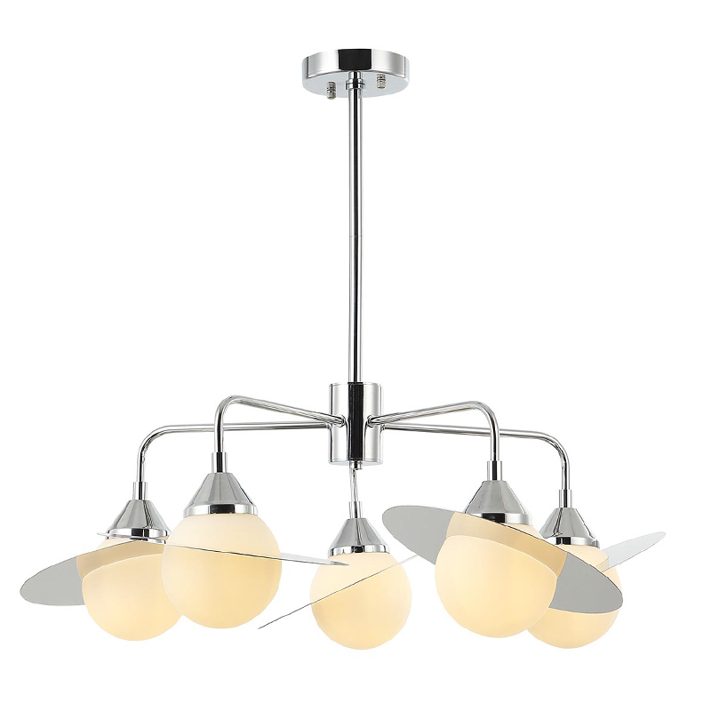 Люстра Phainon Chrome Chandelier 5 Хром Белый Люстра Phainon Chrome Chandelier 5 Хром Белый в Рязани | Loft Concept