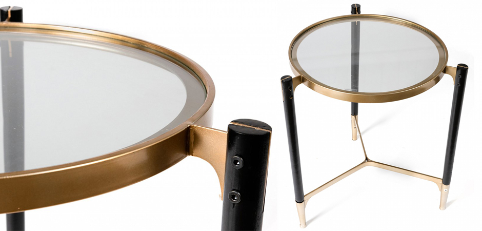 Приставной столик Black & Gold Table round Приставной столик Black & Gold Table round - Loft-Concept в Рязани