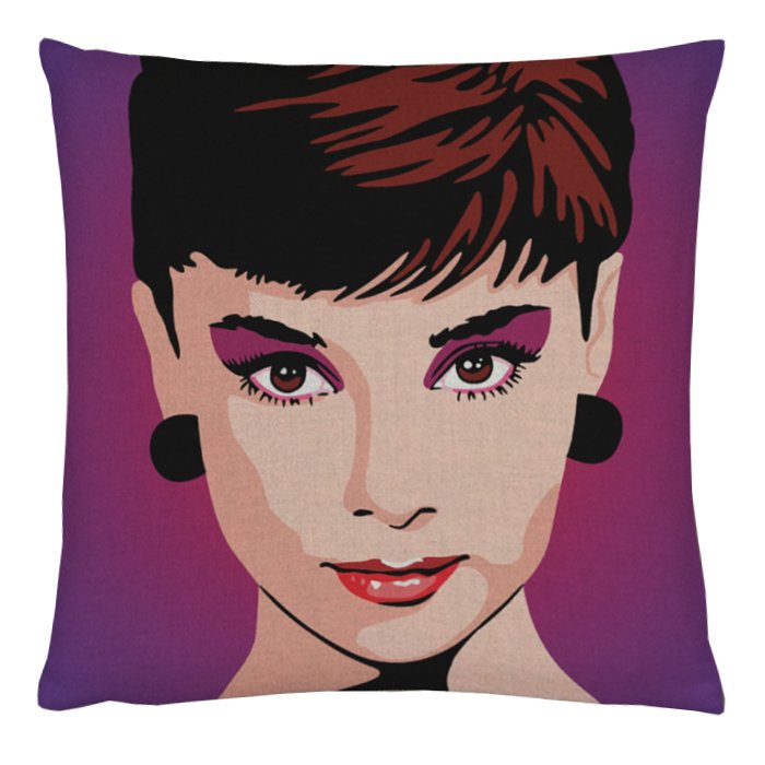 Декоративная подушка Audrey Hepburn #2 Пурпурный Декоративная подушка Audrey Hepburn #2 Пурпурный в Рязани | Loft Concept