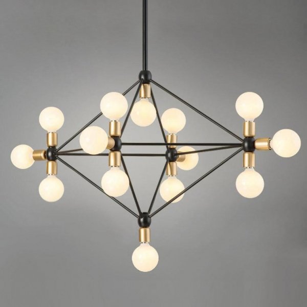 Люстра Modo Chandelier 14 Milk Bulb Золотой Белый Черный Люстра Modo Chandelier 14 Milk Bulb Золотой Белый Черный в Рязани | Loft Concept