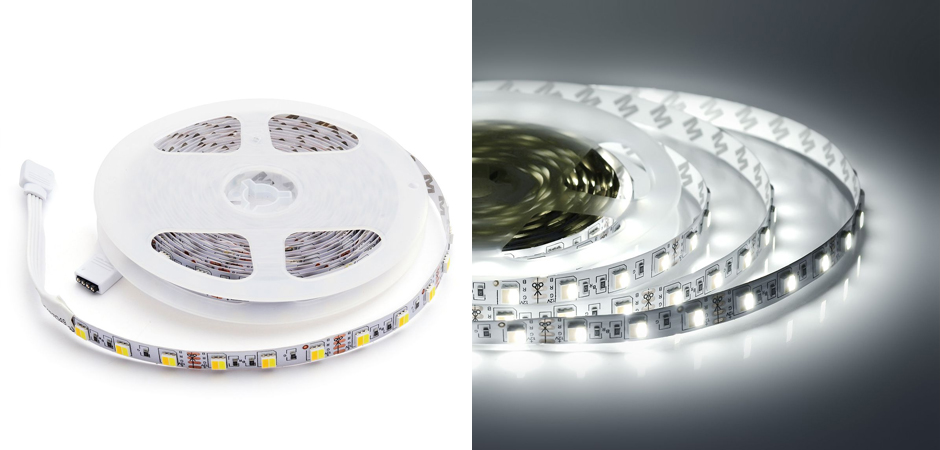 Комплект светодиодной ленты 14,4W/m 60LED/m 5050SMD теплый белый/холодный белый 2,5M Комплект светодиодной ленты 14,4W/m 60LED/m 5050SMD теплый белый/холодный белый 2,5M - Loft-Concept в Рязани