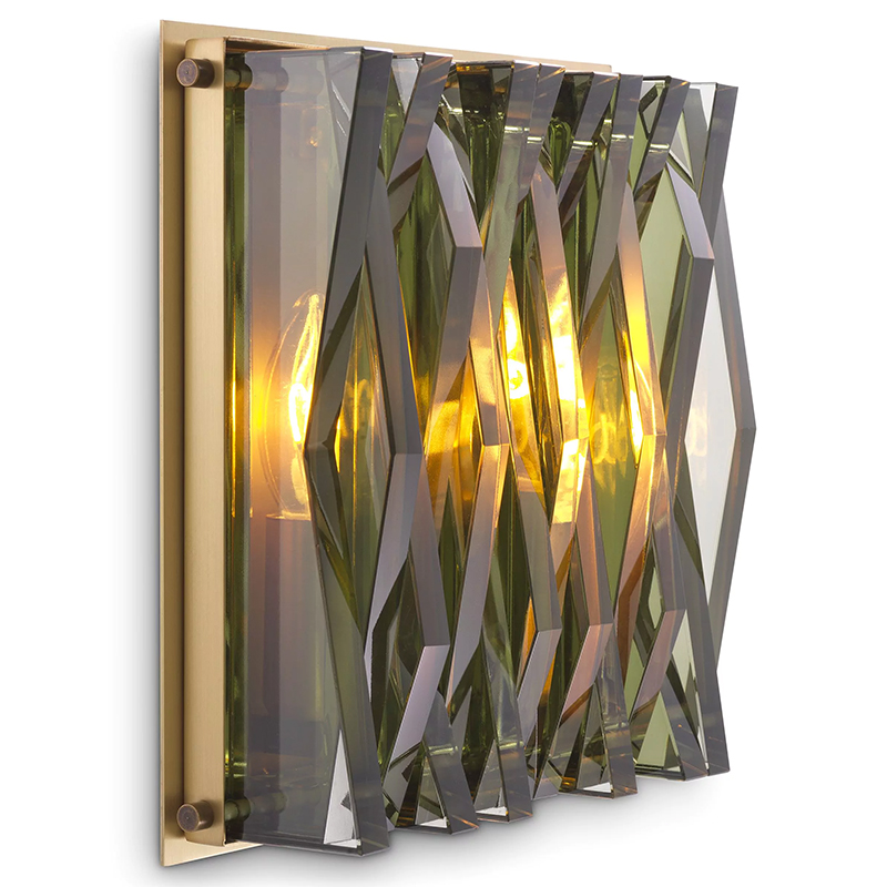 Бра Eichholtz Wall Lamp Nuvola S Green Латунь Зеленый смок Стекло Смок Бра Eichholtz Wall Lamp Nuvola S Green Латунь Зеленый смок Стекло Смок в Рязани | Loft Concept