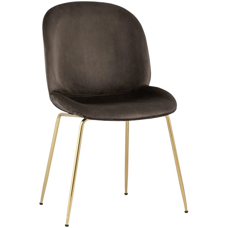 Стул Коричневый Велюр Vendramin Chair Коричневый Золотой Стул Коричневый Велюр Vendramin Chair Коричневый Золотой в Рязани | Loft Concept