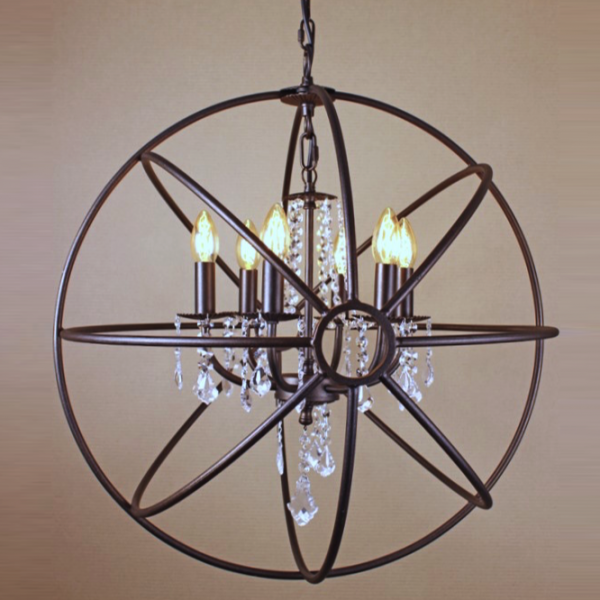 Люстра Orb Iron Farn Sphere Pendant Glass Коричневый Люстра Orb Iron Farn Sphere Pendant Glass Коричневый в Рязани | Loft Concept