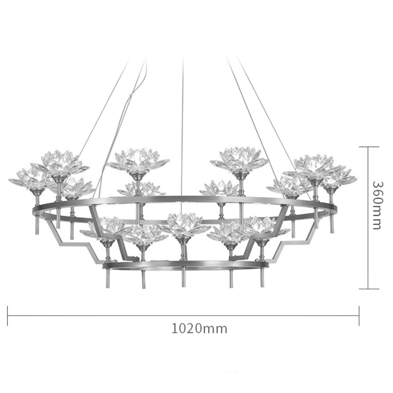 Большая Люстра Хрустальные Цветы Лотоса Lotus flower Clear Glass lamp 15 Большая Люстра Хрустальные Цветы Лотоса Lotus flower Clear Glass lamp 15 в Рязани