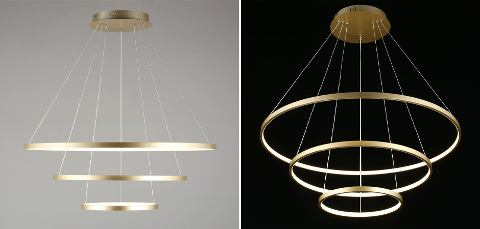Люстра Ring Horizontal Trio Gold Люстра Ring Horizontal Trio Gold - Loft-Concept в Рязани
