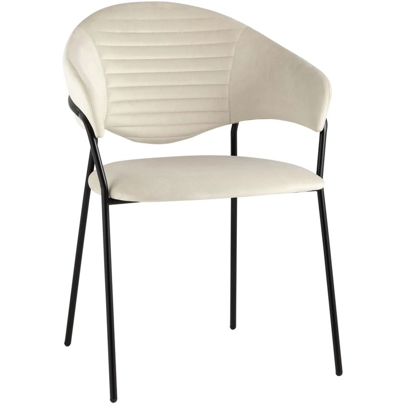 Стул Alexis Chair Молочный Велюр Молочный Черный Стул Alexis Chair Молочный Велюр Молочный Черный в Рязани | Loft Concept