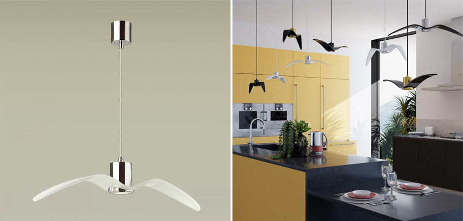 Подвесной светильник Seagull Average Chrome белый Подвесной светильник Seagull Average Chrome белый - Loft-Concept в Рязани