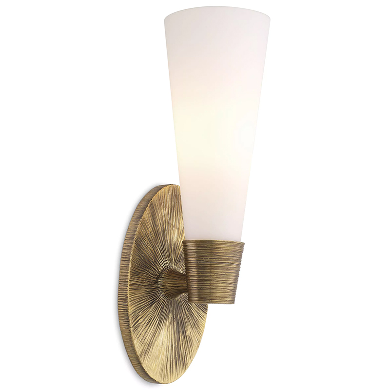 Бра Eichholtz Wall Lamp Nolita Single Белый Латунь Бра Eichholtz Wall Lamp Nolita Single Белый Латунь в Рязани | Loft Concept