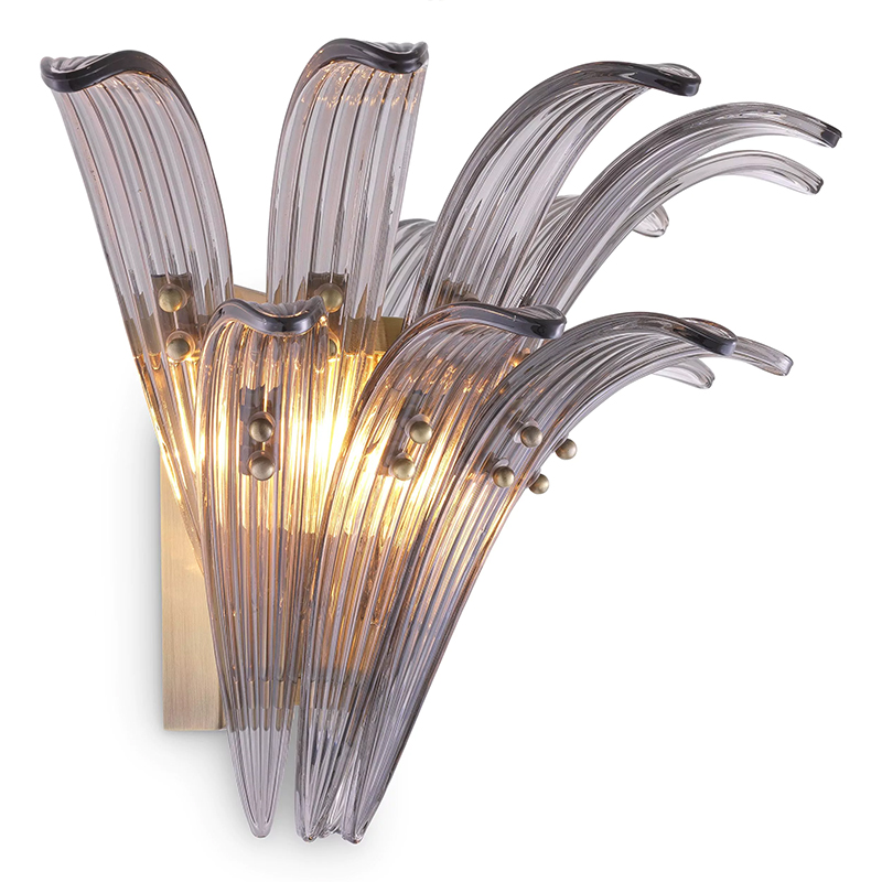 Бра Eichholtz Wall Lamp Italo Стекло Смок Латунь Бра Eichholtz Wall Lamp Italo Стекло Смок Латунь в Рязани | Loft Concept