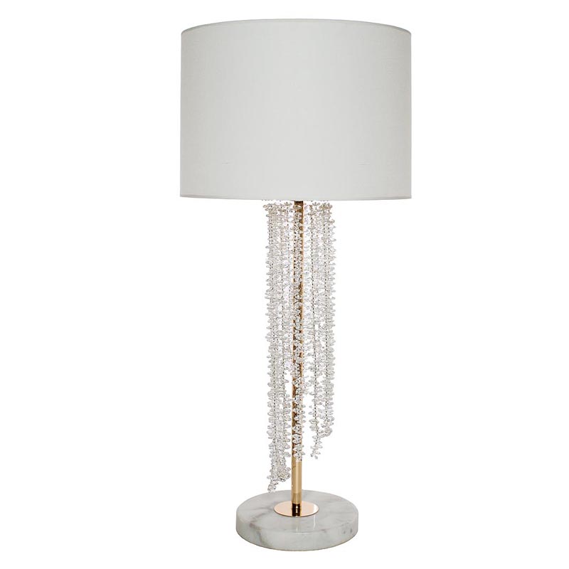 Настольная лампа Crystal Pendants Table Lamp Хром Белый в Рязани | Loft Concept 