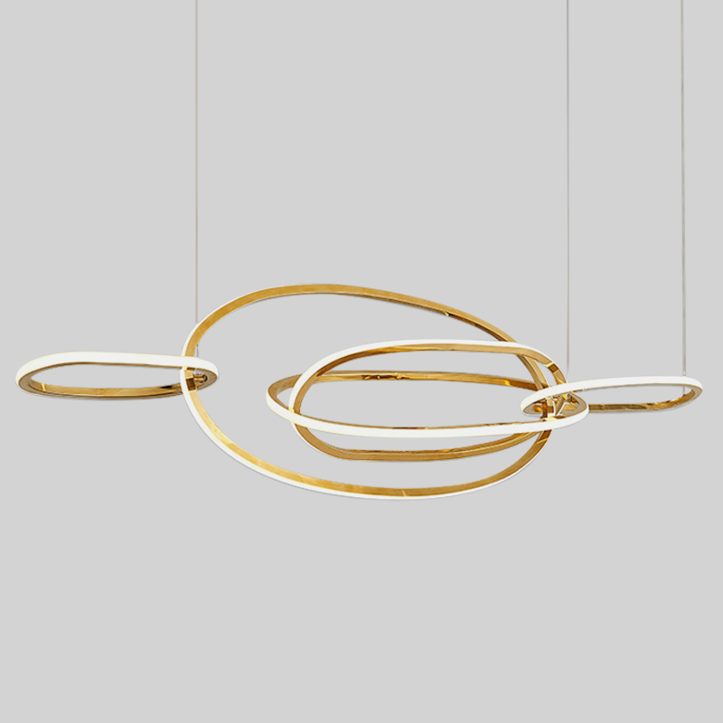 Люстра Horizontal Gold Oval Rings Chandelier Золотой Люстра Horizontal Gold Oval Rings Chandelier Золотой в Рязани | Loft Concept