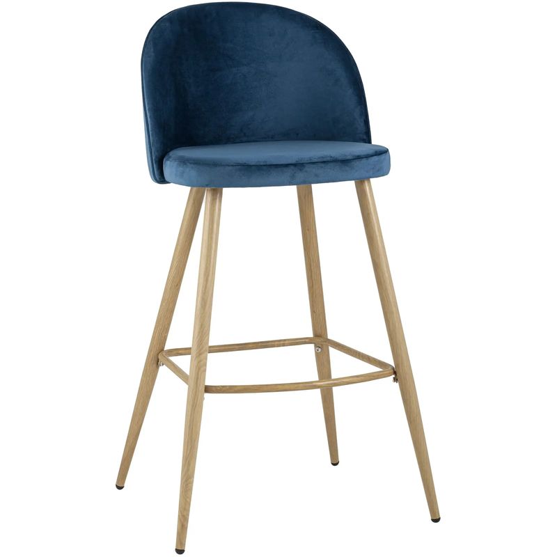 Барный Стул Miruna Chair Синий Велюр Синий Древесина Барный Стул Miruna Chair Синий Велюр Синий Древесина в Рязани | Loft Concept