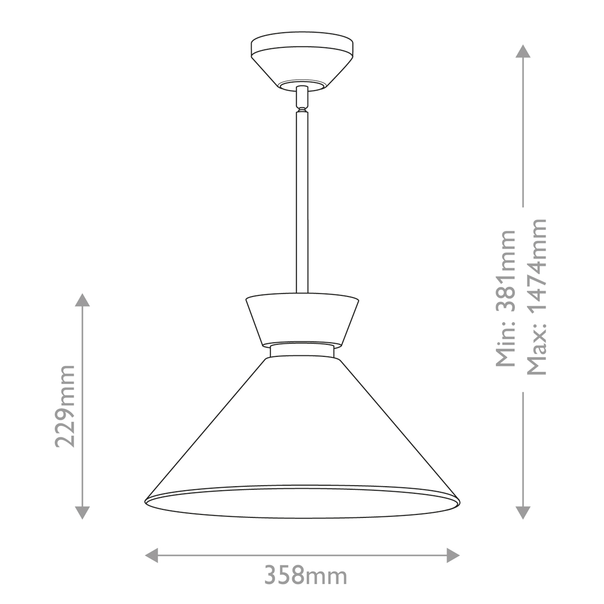 Подвесной светильник с белым стеклянным конусным плафоном Alora Mood в Рязани
