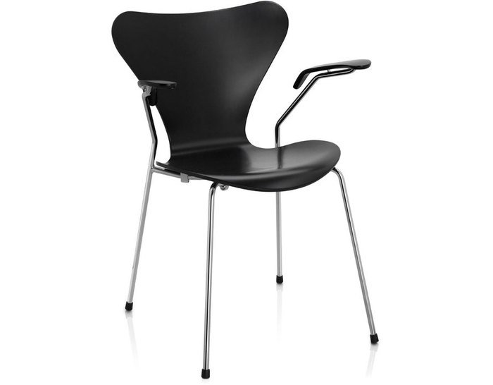 Стул Series 7 Chair Белый Черный Серебряный Стул Series 7 Chair Белый Черный Серебряный в Рязани | Loft Concept