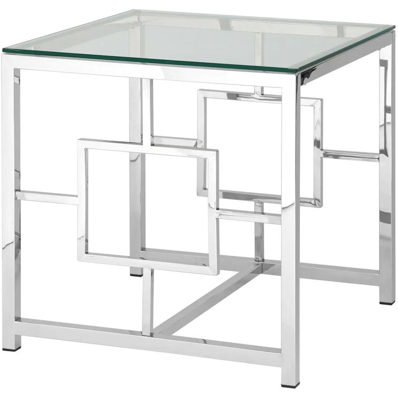 Стол приставной Milan Tables Silver Серебряный Прозрачное Стекло Стол приставной Milan Tables Silver Серебряный Прозрачное Стекло в Рязани | Loft Concept