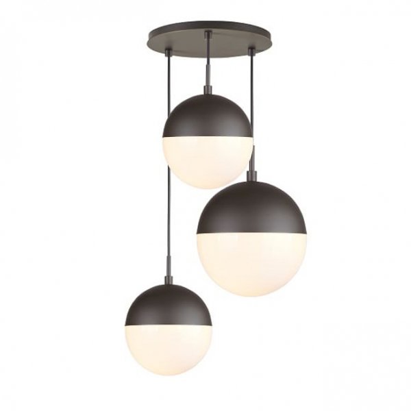 Подвесной светильник Copper Light Black Pendant 3 Черный Белый Подвесной светильник Copper Light Black Pendant 3 Черный Белый в Рязани | Loft Concept
