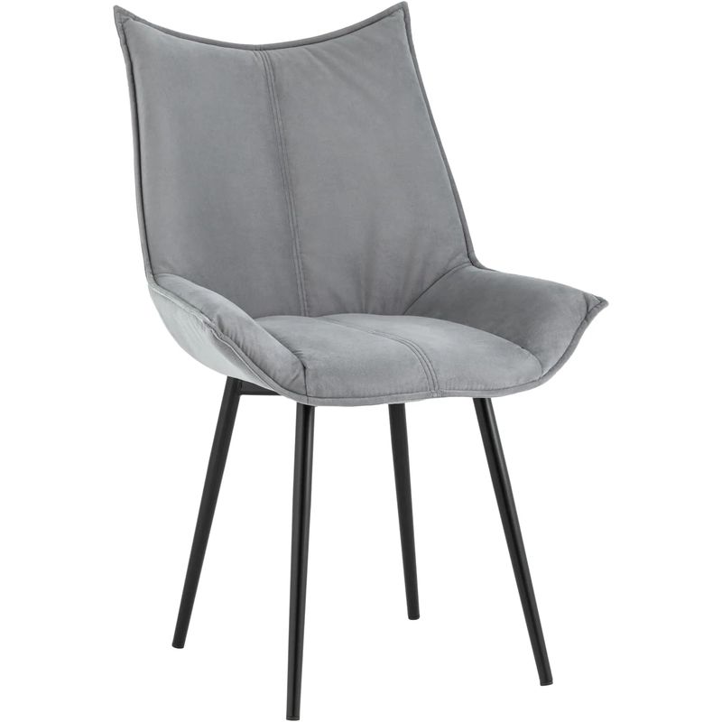 Стул Oslo Chair Серый Велюр Черный Металл Серый Черный в Рязани | Loft Concept 