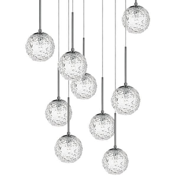 Люстра Soranzo Glass Balls 9 Хром Прозрачный Люстра Soranzo Glass Balls 9 Хром Прозрачный в Рязани | Loft Concept