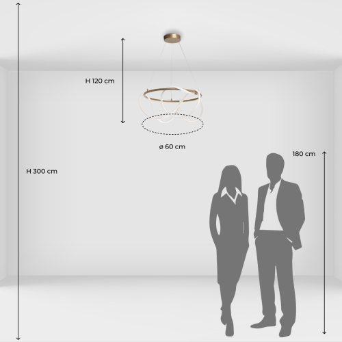 Люстра подвесная круглая золотого цвета с белыми изогнутыми световыми линиями Luke Lampco Tracer Lamp в Рязани