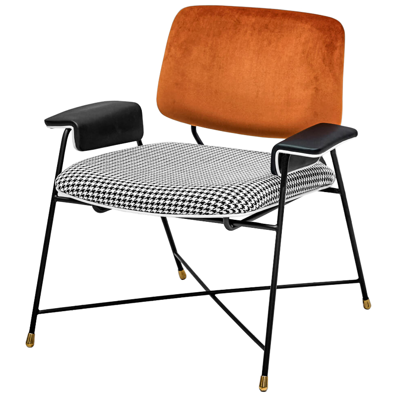Кресло Bagot Chair Orange Черно-белый Оранжевый в Рязани | Loft Concept 